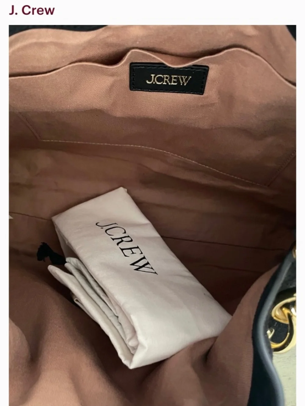 J Crew Large Berkeley Black Suede Bag